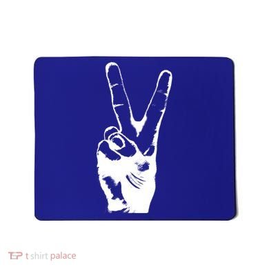 V Victory Sign Peace Symbol Hand White Print Cool Urban Great Gift Mousepad