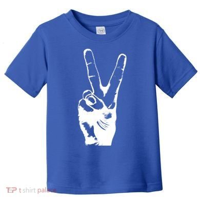 V Victory Sign Peace Symbol Hand White Print Cool Urban Great Gift Toddler T-Shirt