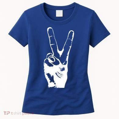 V Victory Sign Peace Symbol Hand White Print Cool Urban Great Gift Women's T-Shirt