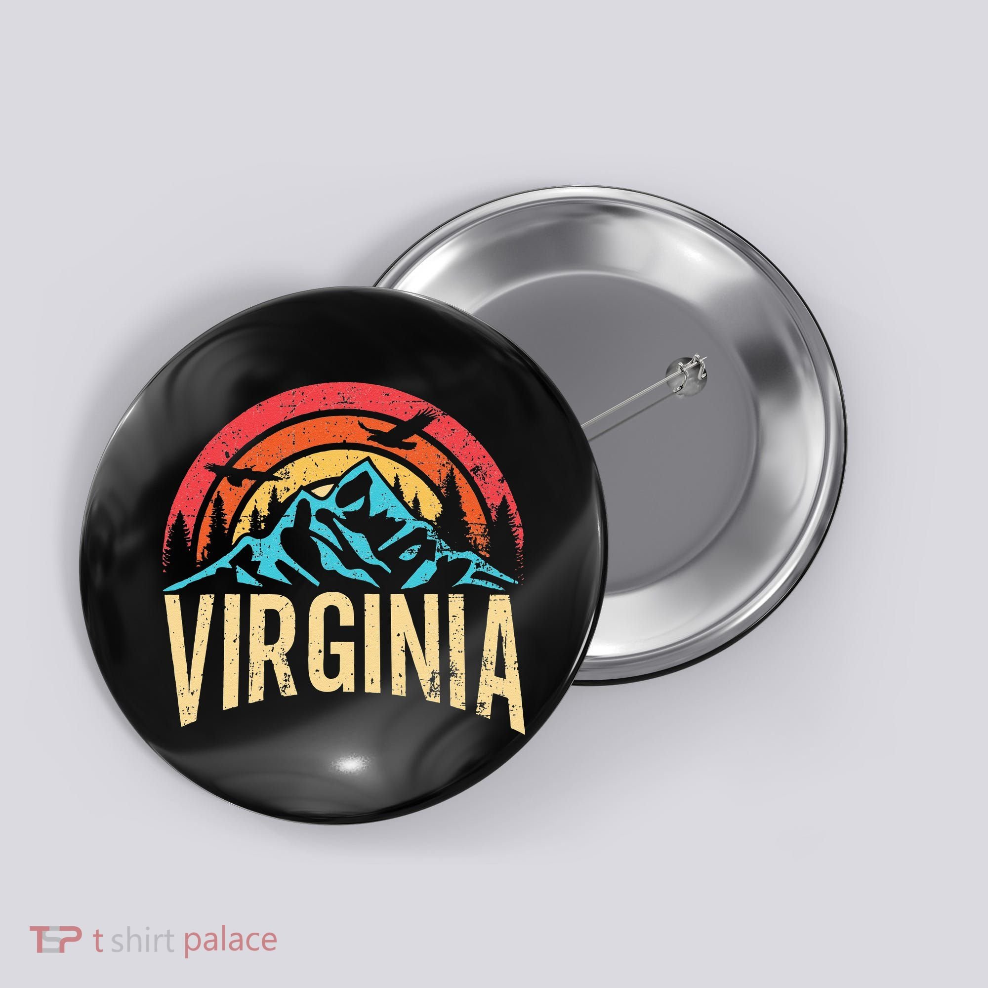 Virginia Virginia State Retro Virginia Button