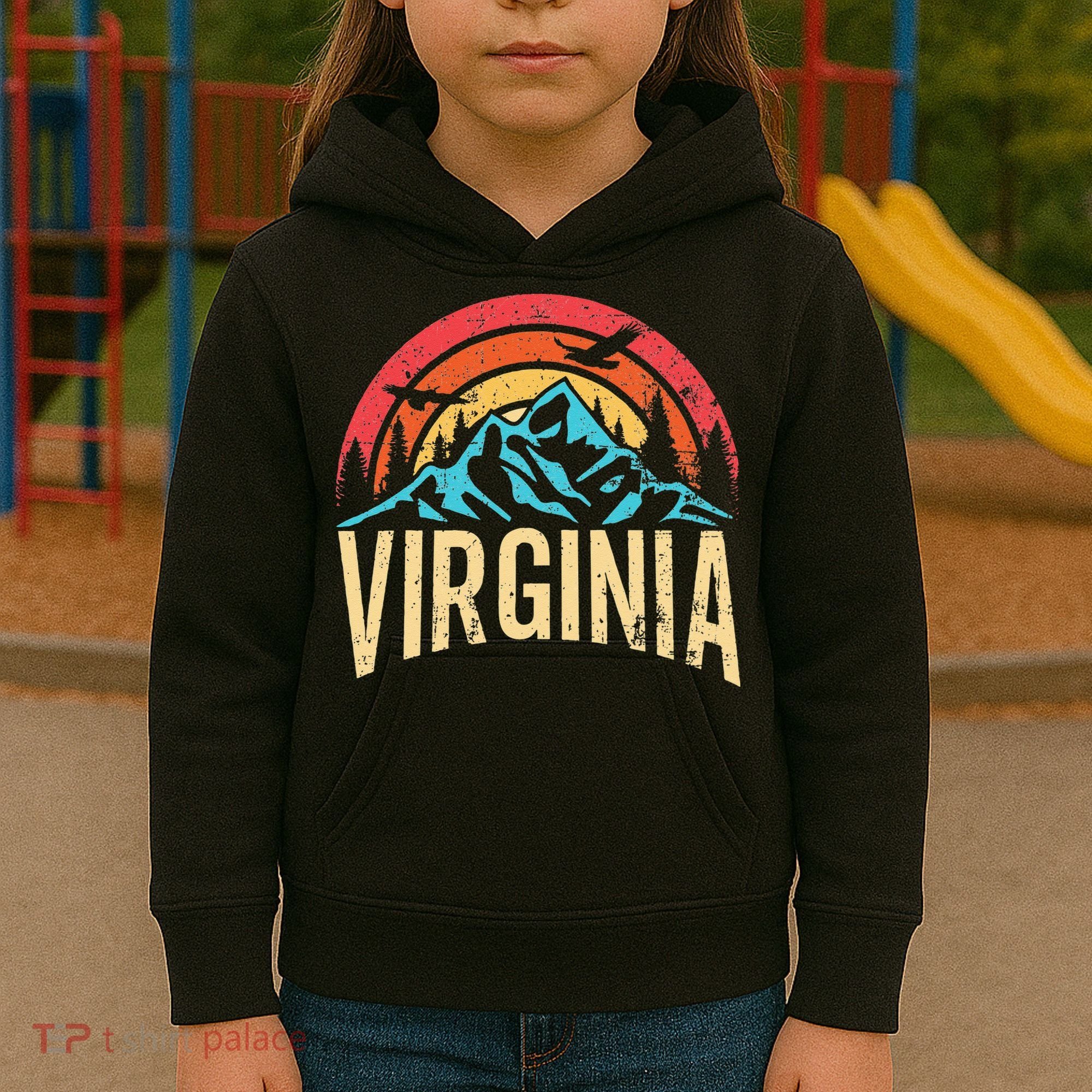 Virginia Virginia State Retro Virginia Kids Hoodie
