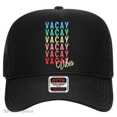 Vacay Vibes Summer Vacation Mode Travel Beach Surf Colorful Gift Hat