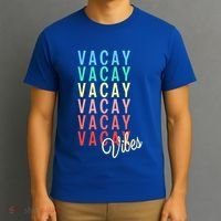 Vacay Vibes Summer Vacation Mode Travel Beach Surf Colorful Gift T-Shirt thumb 3