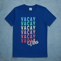 Vacay Vibes Summer Vacation Mode Travel Beach Surf Colorful Gift T-Shirt thumb 5