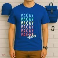 Vacay Vibes Summer Vacation Mode Travel Beach Surf Colorful Gift T-Shirt thumb 6