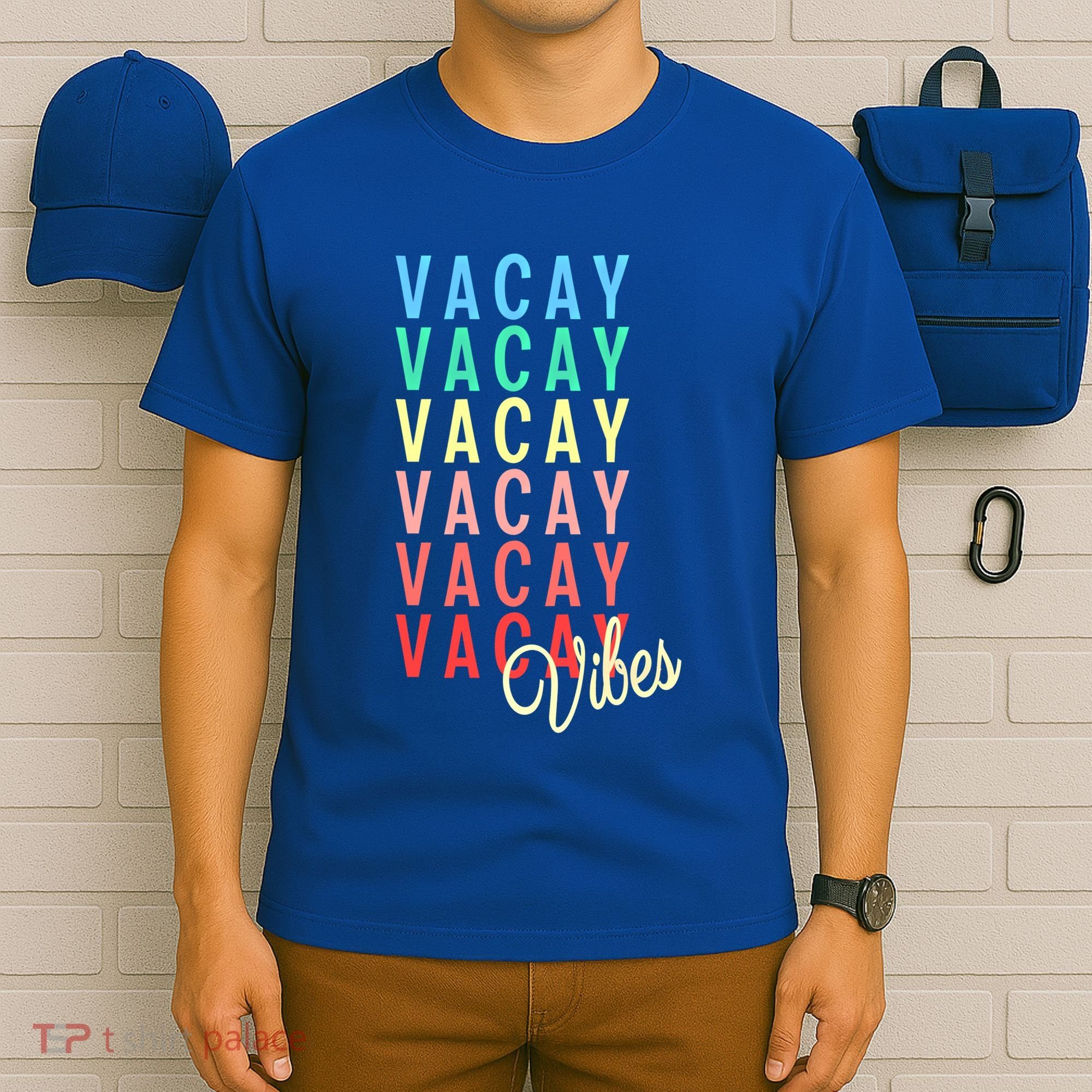 Vacay Vibes Summer Vacation Mode Travel Beach Surf Colorful Gift T-Shirt