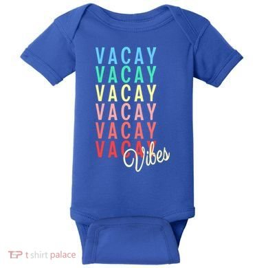 Vacay Vibes Summer Vacation Mode Travel Beach Surf Colorful Gift Baby Bodysuit