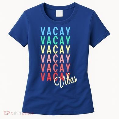 Vacay Vibes Summer Vacation Mode Travel Beach Surf Colorful Gift Women's T-Shirt