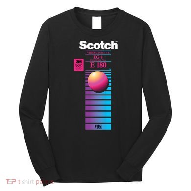 Vaporwave Vhs Scotch E180 Eg+ Long Sleeve Shirt