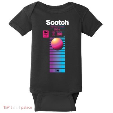 Vaporwave Vhs Scotch E180 Eg+ Baby Bodysuit