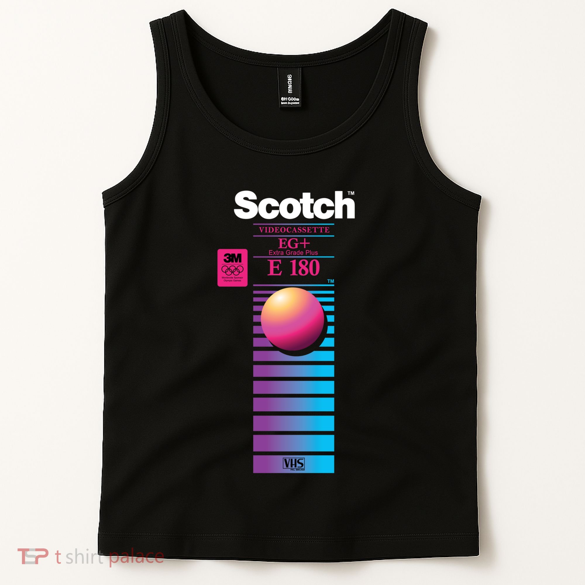 Vaporwave Vhs Scotch E180 Eg+ Tank Top