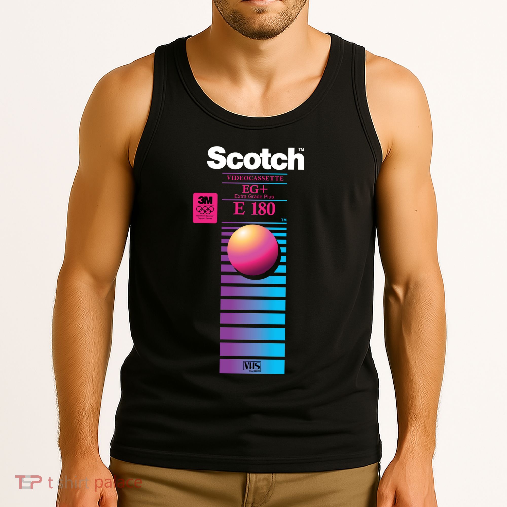 Vaporwave Vhs Scotch E180 Eg+ Tank Top