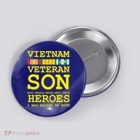 Vietnam Veteran Son Gift For Veterans Day Gift Button thumb 0