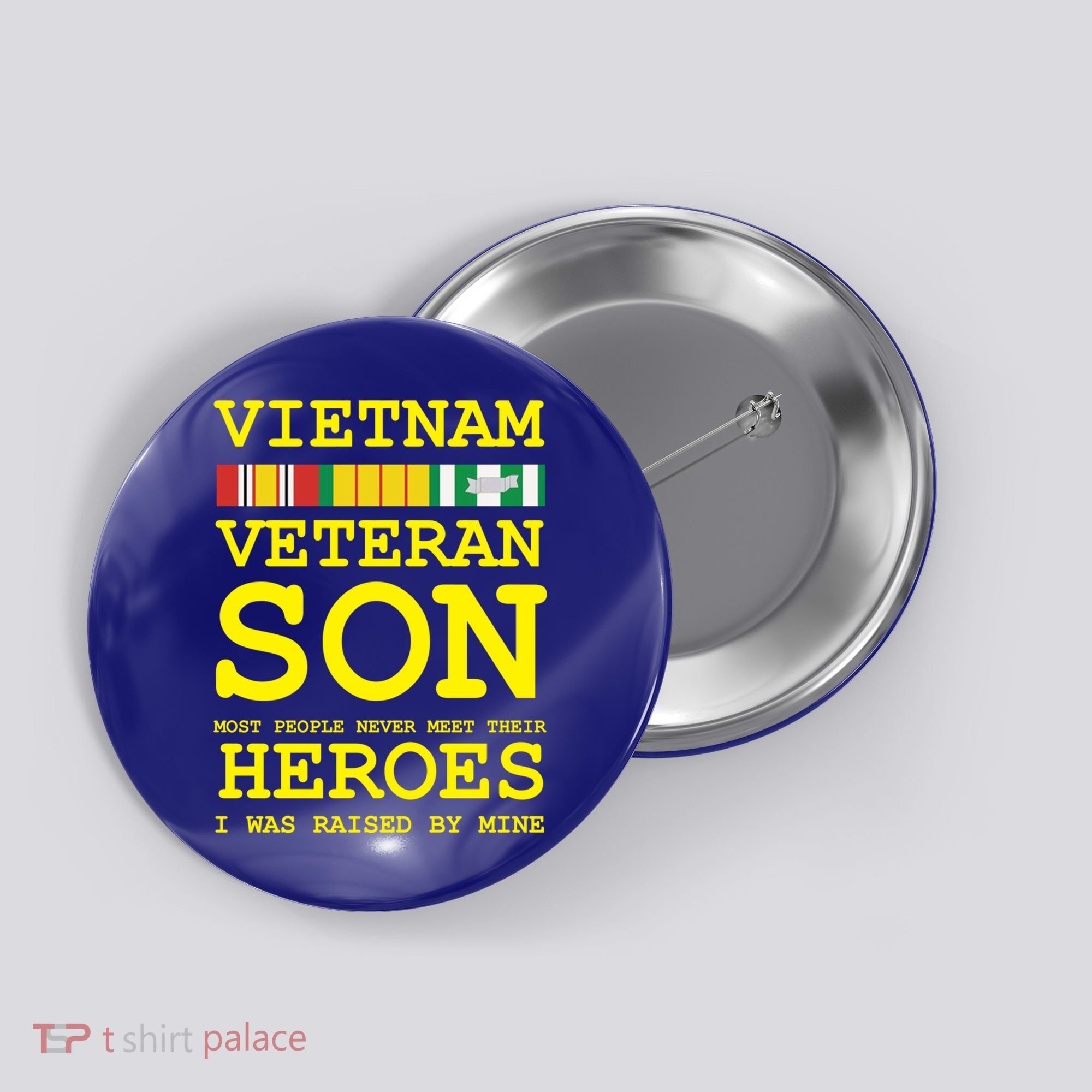 Vietnam Veteran Son Gift For Veterans Day Gift Button
