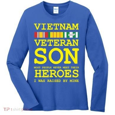 Vietnam Veteran Son Gift For Veterans Day Gift Women's Long Sleeve Shirt