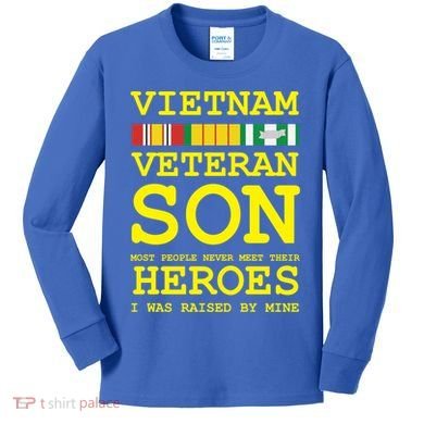 Vietnam Veteran Son Gift For Veterans Day Gift Kids Long Sleeve Shirt