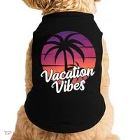 Vacation Vibes Tropical Retro Sunset Doggie Tank thumb 0
