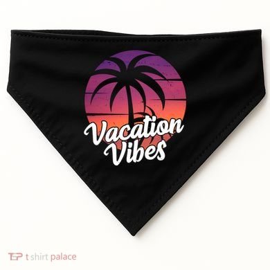 Vacation Vibes Tropical Retro Sunset USA-Made Doggie Bandana