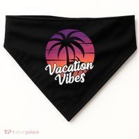 Vacation Vibes Tropical Retro Sunset USA-Made Doggie Bandana thumb 0