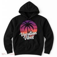 Vacation Vibes Tropical Retro Sunset Hoodie thumb 0