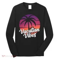 Vacation Vibes Tropical Retro Sunset Long Sleeve Shirt thumb 0