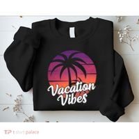 Vacation Vibes Tropical Retro Sunset Sweatshirt thumb 2