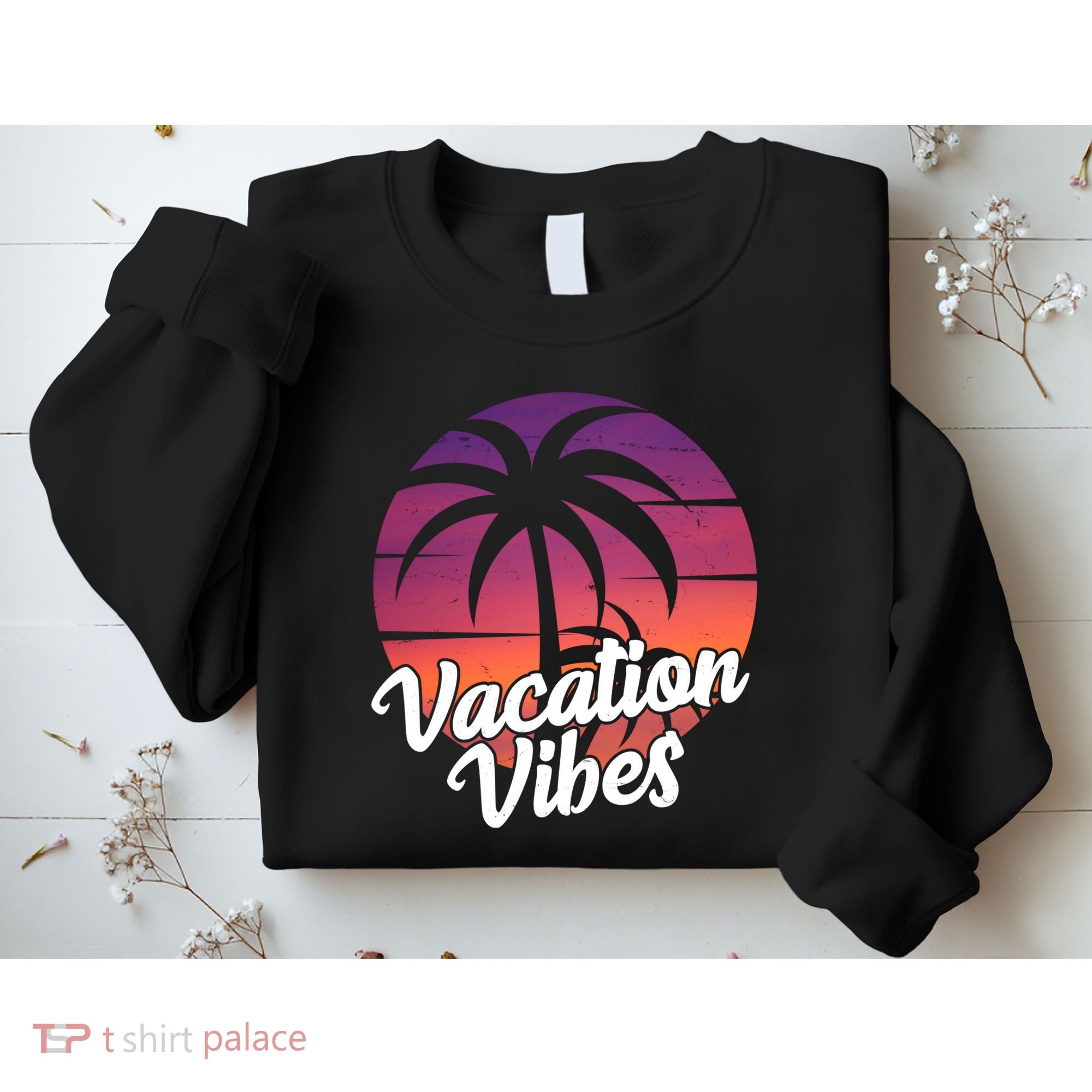 Vacation Vibes Tropical Retro Sunset Sweatshirt