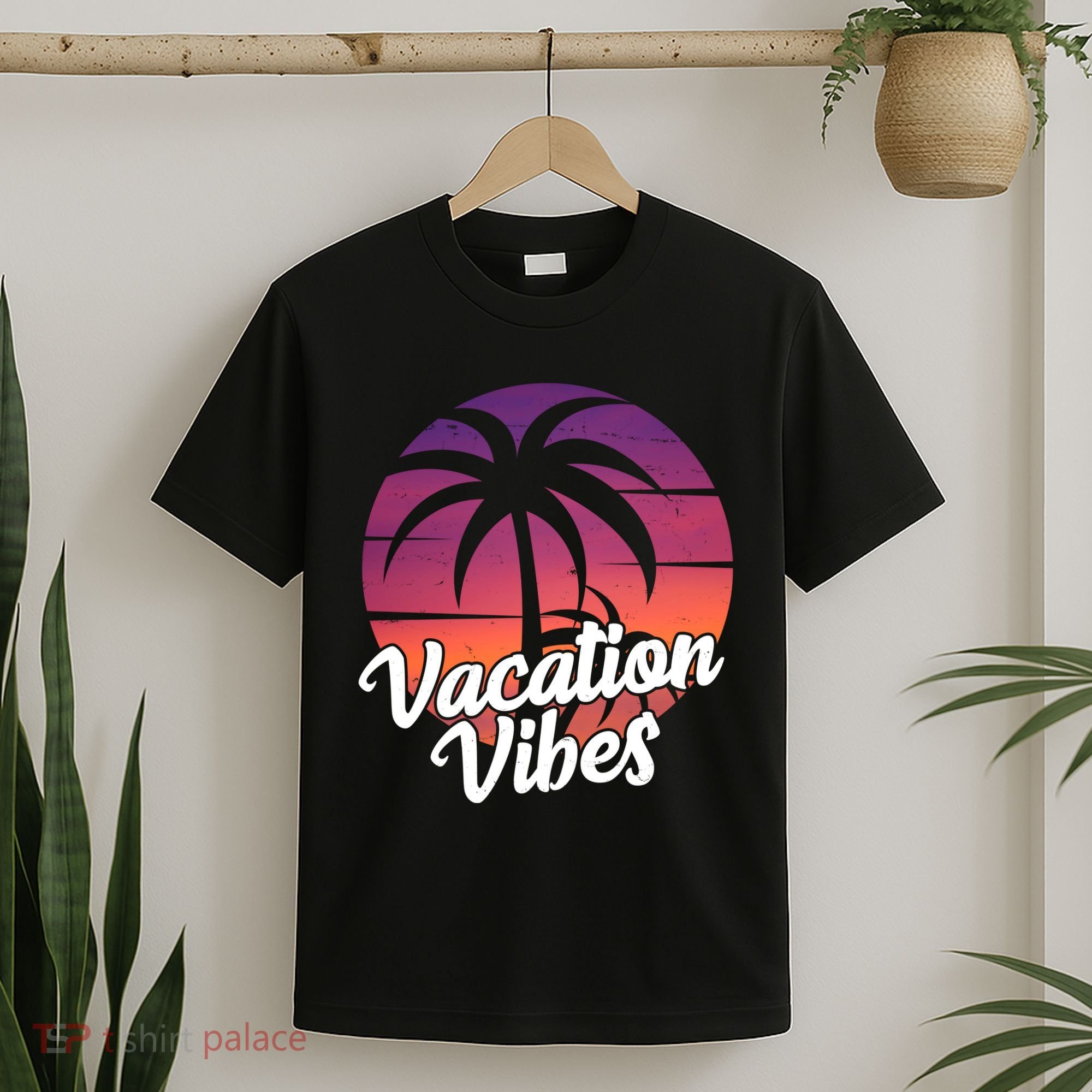 Vacation Vibes Tropical Retro Sunset T-Shirt