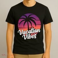 Vacation Vibes Tropical Retro Sunset T-Shirt thumb 3