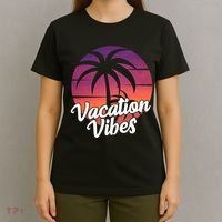Vacation Vibes Tropical Retro Sunset T-Shirt thumb 4