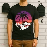 Vacation Vibes Tropical Retro Sunset T-Shirt thumb 6