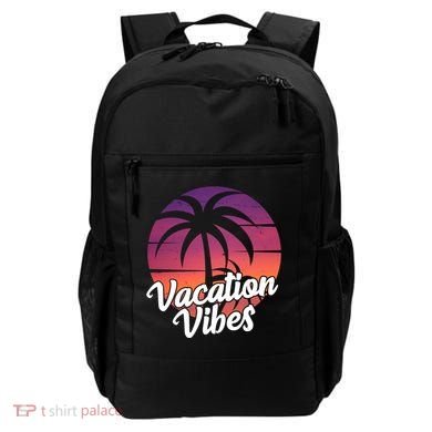 Vacation Vibes Tropical Retro Sunset Backpack