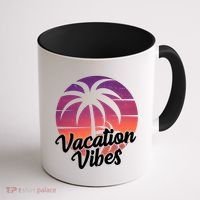 Vacation Vibes Tropical Retro Sunset Coffee Mug thumb 1