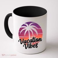 Vacation Vibes Tropical Retro Sunset Coffee Mug thumb 0