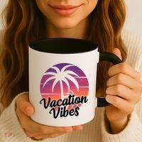 Vacation Vibes Tropical Retro Sunset Coffee Mug thumb 3