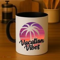 Vacation Vibes Tropical Retro Sunset Coffee Mug thumb 4