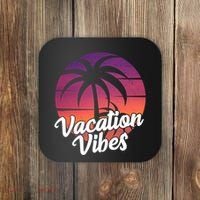 Vacation Vibes Tropical Retro Sunset Coaster thumb 0