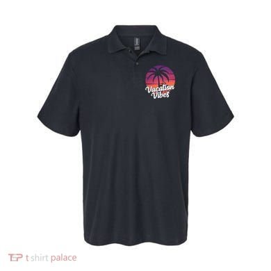 Vacation Vibes Tropical Retro Sunset Polo