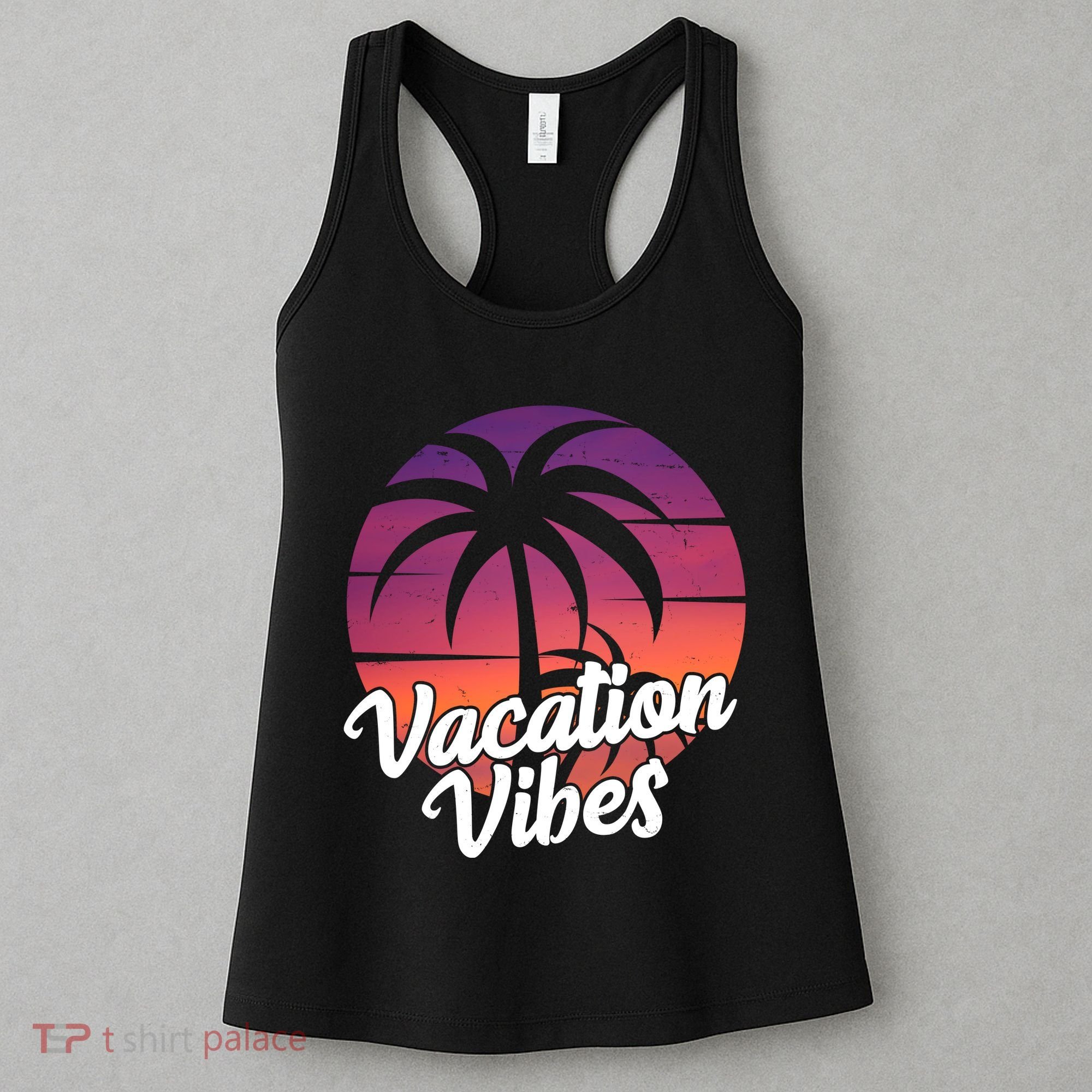 Vacation Vibes Tropical Retro Sunset Women's Tank Top