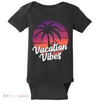Vacation Vibes Tropical Retro Sunset Baby Bodysuit thumb 0