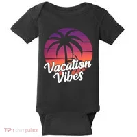 Vacation Vibes Tropical Retro Sunset Baby Bodysuit thumb 0