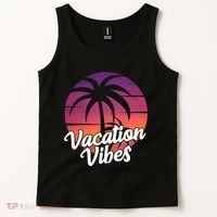 Vacation Vibes Tropical Retro Sunset Tank Top thumb 2