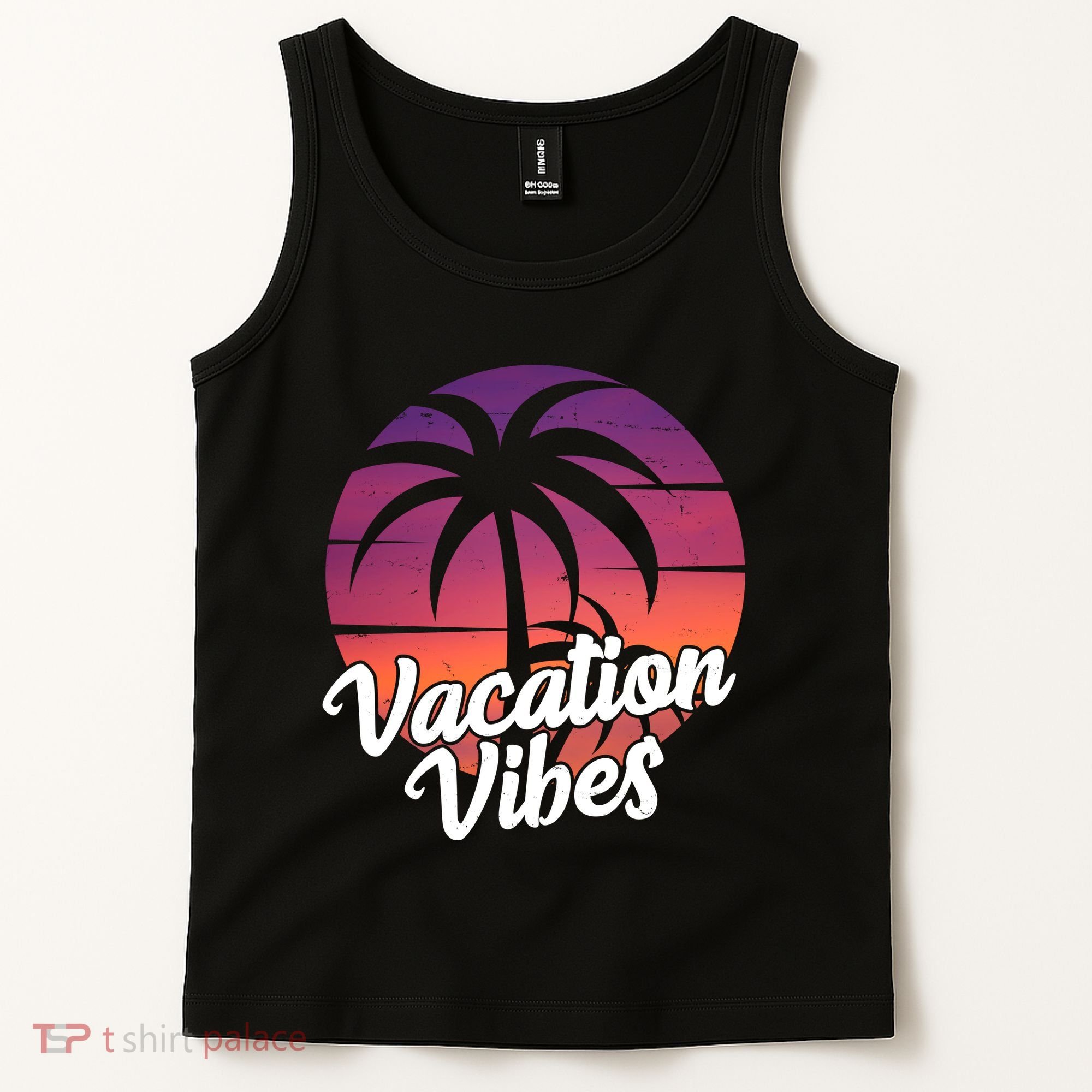 Vacation Vibes Tropical Retro Sunset Tank Top