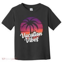 Vacation Vibes Tropical Retro Sunset Toddler T-Shirt thumb 0
