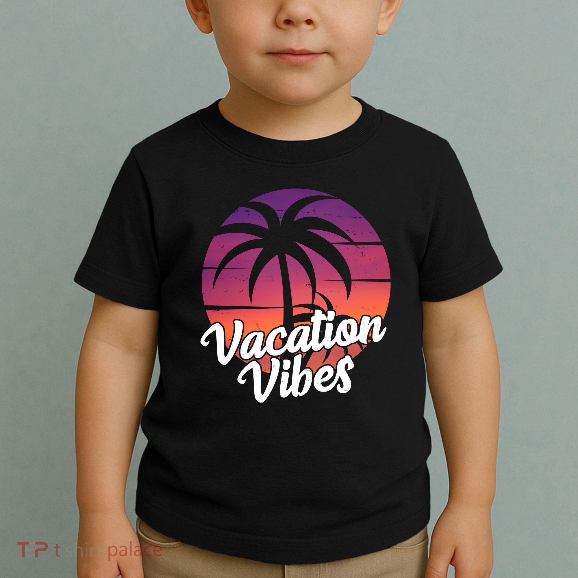 Vacation Vibes Tropical Retro Sunset Toddler T-Shirt
