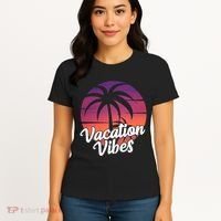 Vacation Vibes Tropical Retro Sunset Women's T-Shirt thumb 4