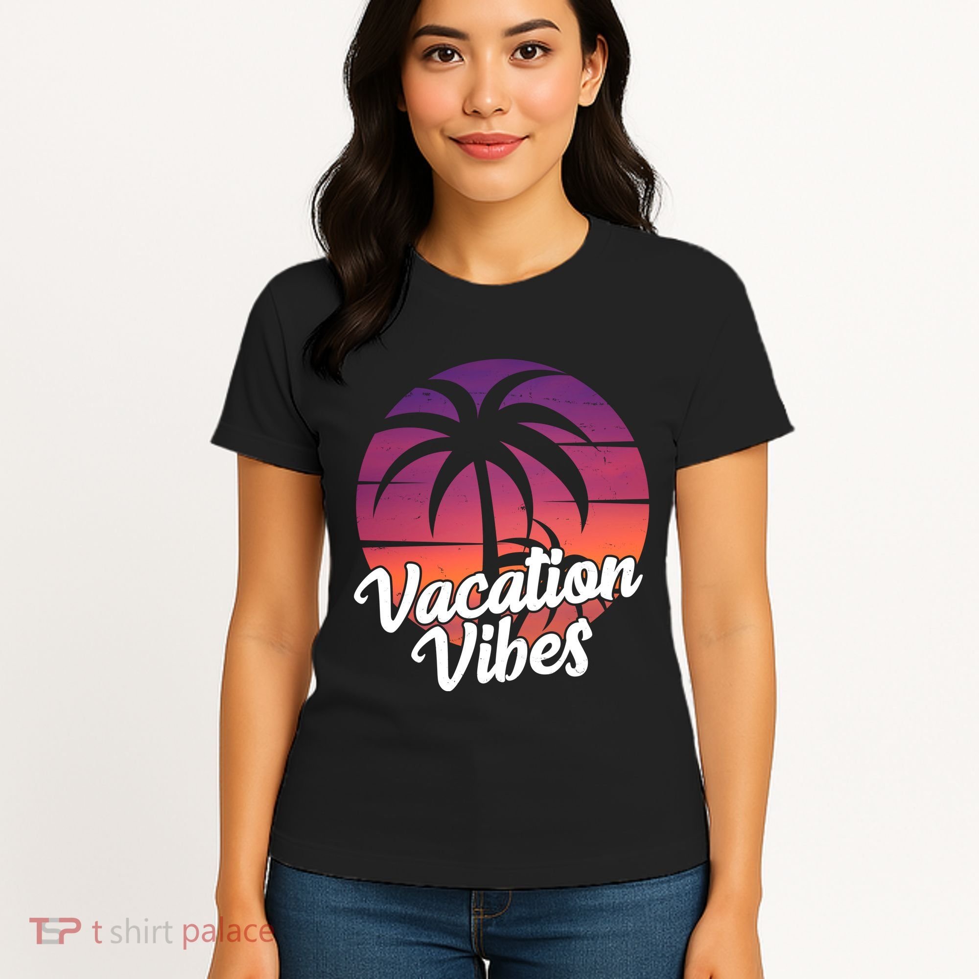 Vacation Vibes Tropical Retro Sunset Women's T-Shirt