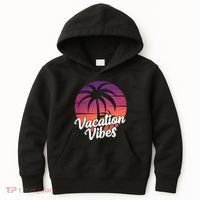 Vacation Vibes Tropical Retro Sunset Kids Hoodie thumb 0