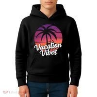 Vacation Vibes Tropical Retro Sunset Kids Hoodie thumb 4