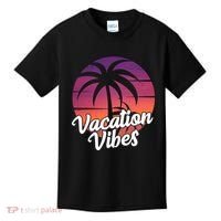 Vacation Vibes Tropical Retro Sunset Kids T-Shirt thumb 0